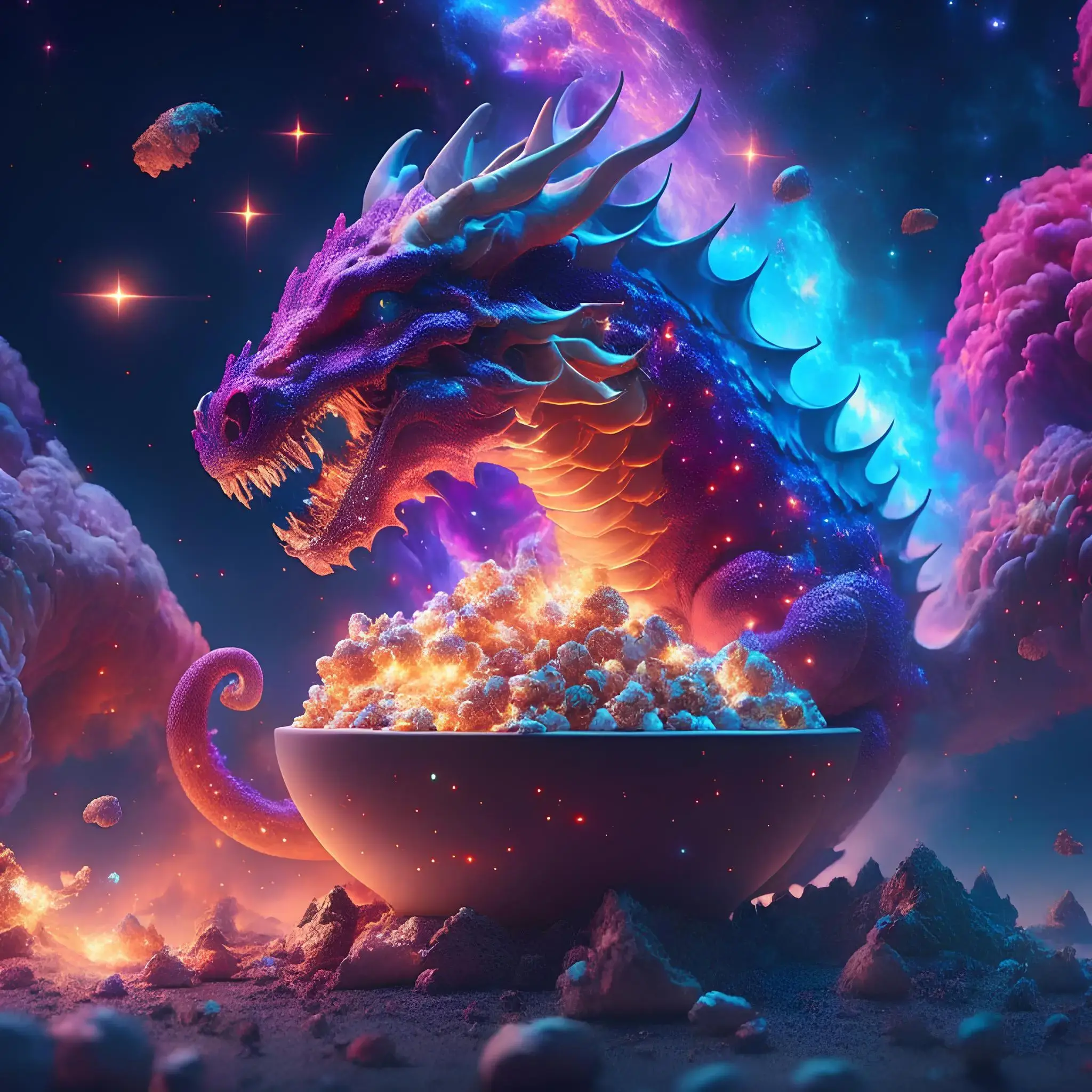 Naklejka/Wlepa Smok Jedzący Płatki