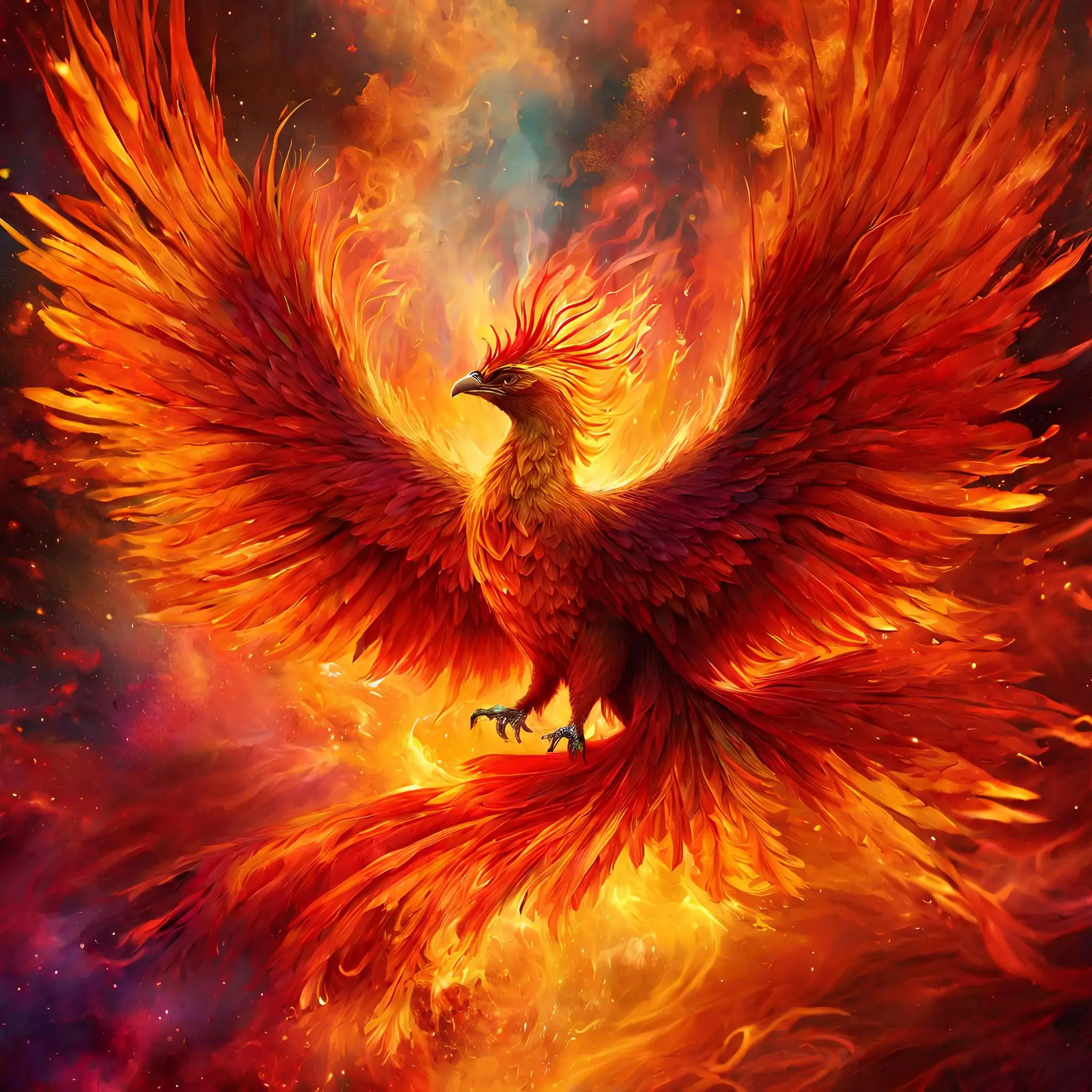 Naklejka/Wlepa Feniks W Płomieniach