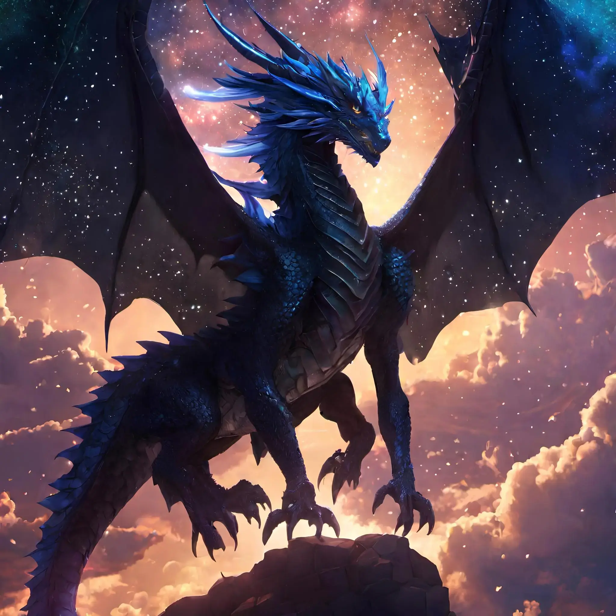 Naklejka Smok Niebieski Dumny